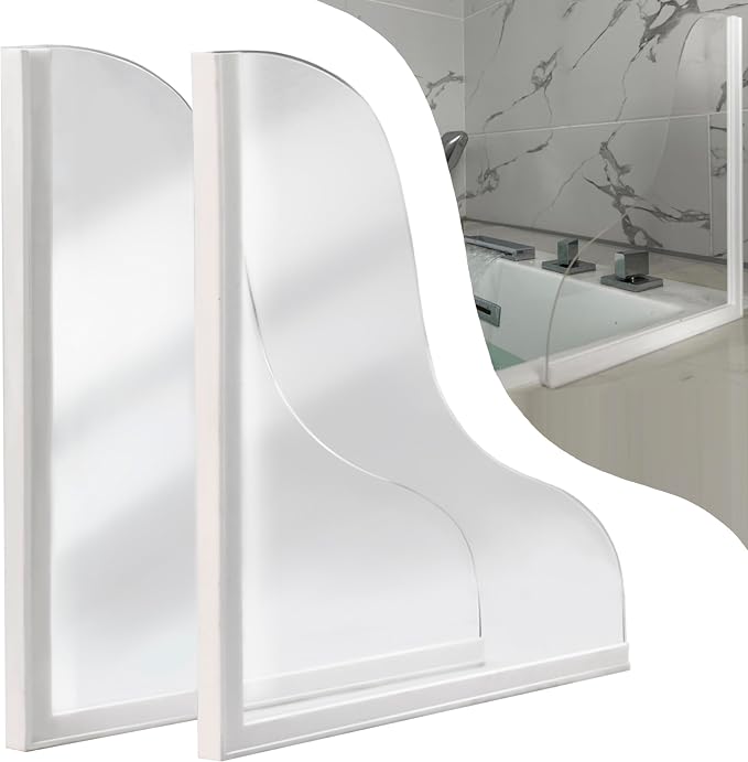 Shineligee 2 Pack Updated Shower Splash Guard, Large Splash Guards by Shinelingee