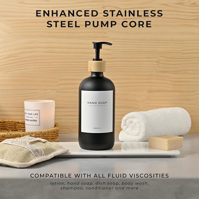 MaisoNovo Glass Hand Soap Dispenser | Dish Soap Dispenser - Image 4