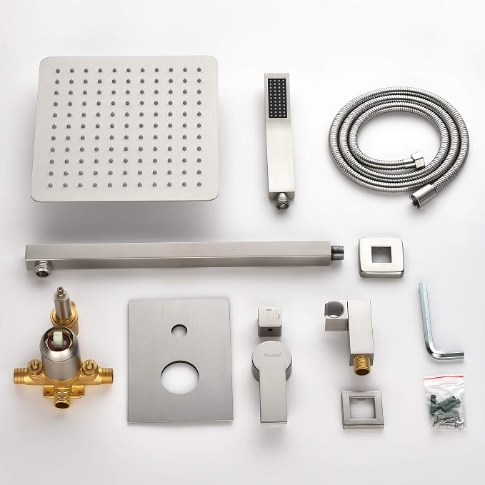 SHAMANDA Rainfall Shower System, Bathroom Luxury 10-Inch Rain Shower Head and - Image 9
