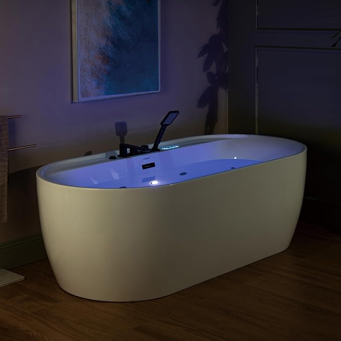 WOODBRIDGE 72" x 35-3/8" Whirlpool and Air Bath Heated Soaking Combination Tub - Image 25