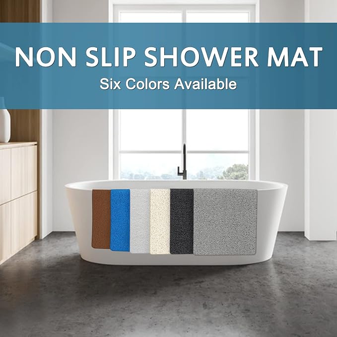godehone Shower Mats Non Slip Without Suction Cups, PVC Loofah Bathroom Mats - Image 7