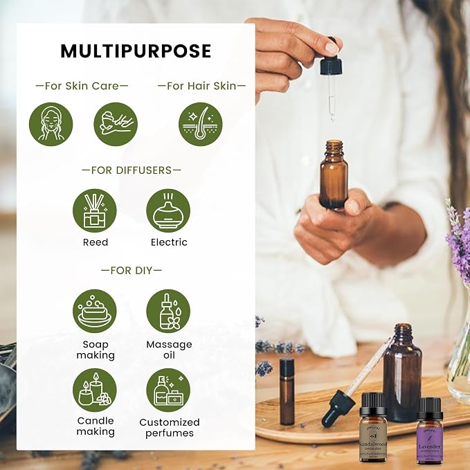 yethious Sandalwood Lavender Essential Oil Set 2 Pack 100% Pure Organic - Image 4
