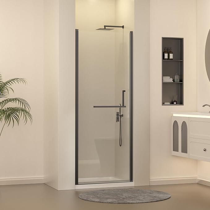 Frameless Pivot Shower Door 29-30" W x 72" H, Pivot Swing Shower Glass Door by FINDEPOT