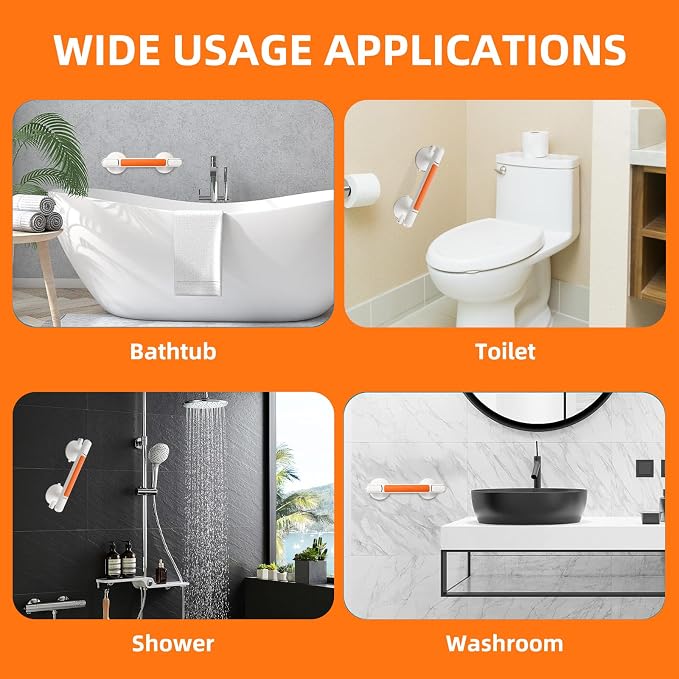 Grab Bar for Bathtubs and Showers, Zynuhmo 12'' Suction Safety Grab Bar - Image 5