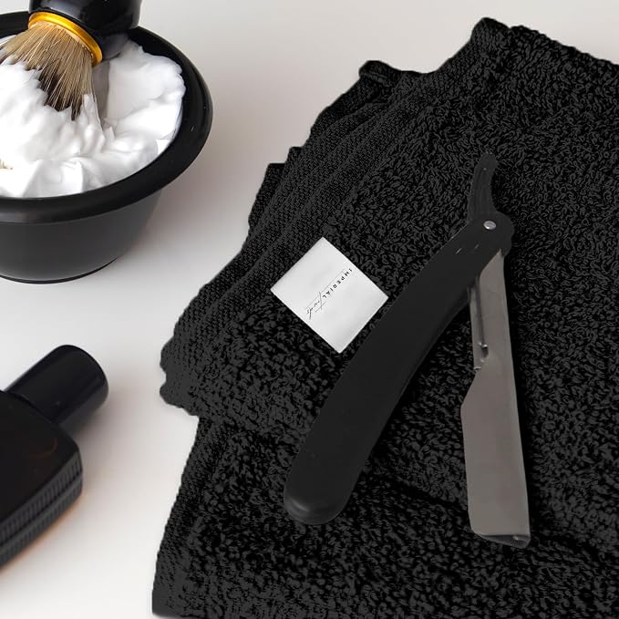 24 Pack Black Hand Towels 100% Cotton Spa Towels 16x26 inches Highly Absorbable - Image 9
