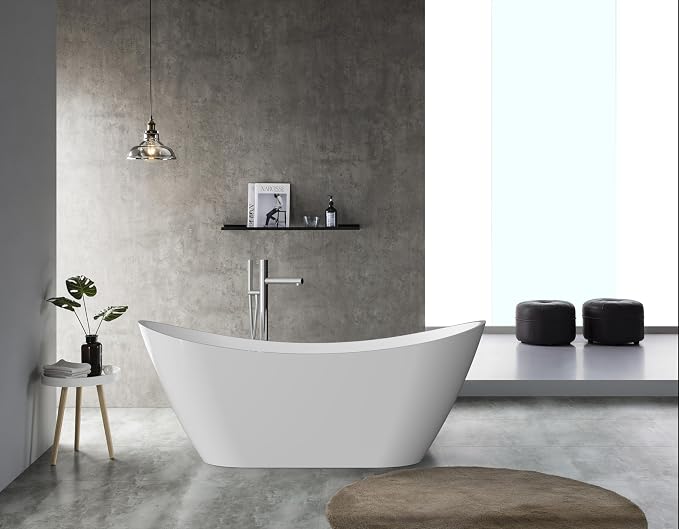67'' Freestanding Bathtub, Deep Soaking Tub - Image 2