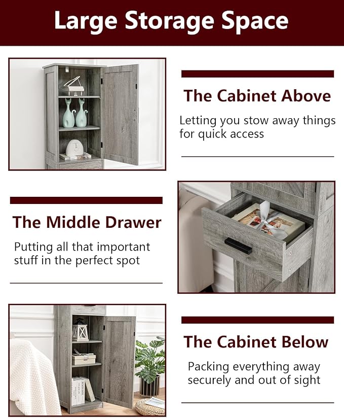 WEENFON Tall Bathroom Cabinet, Storage Cabinet - Image 8