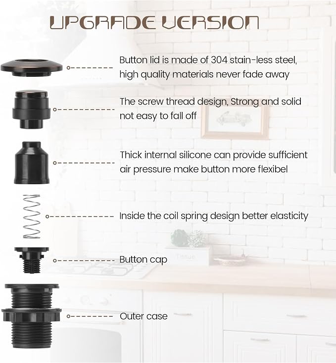 Garbage Disposal Air Switch Kit Sink Top Waste Disposal Stainless Steel Oil - Image 2