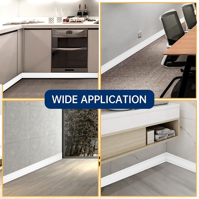 Flexible Baseboard Molding Trim 4 Inch Self-Adhesive Vinyl Wall Base Peel and - Image 5