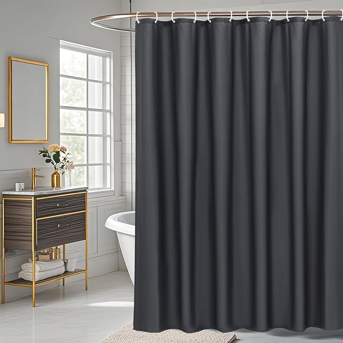 AooHome Fabric Shower Curtain 54 Width x 72 Height Inch, Solid Color Bath - Image 7