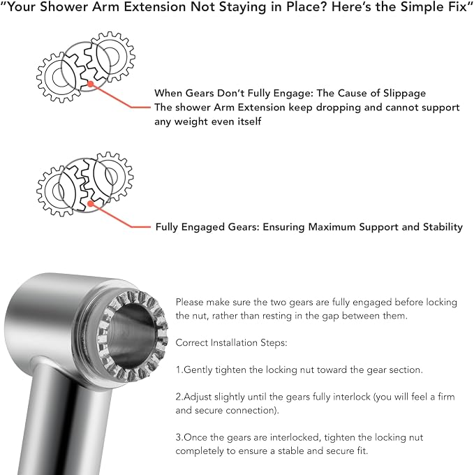 5 Inch Adjustable Shower Head Extension Arm - Image 9