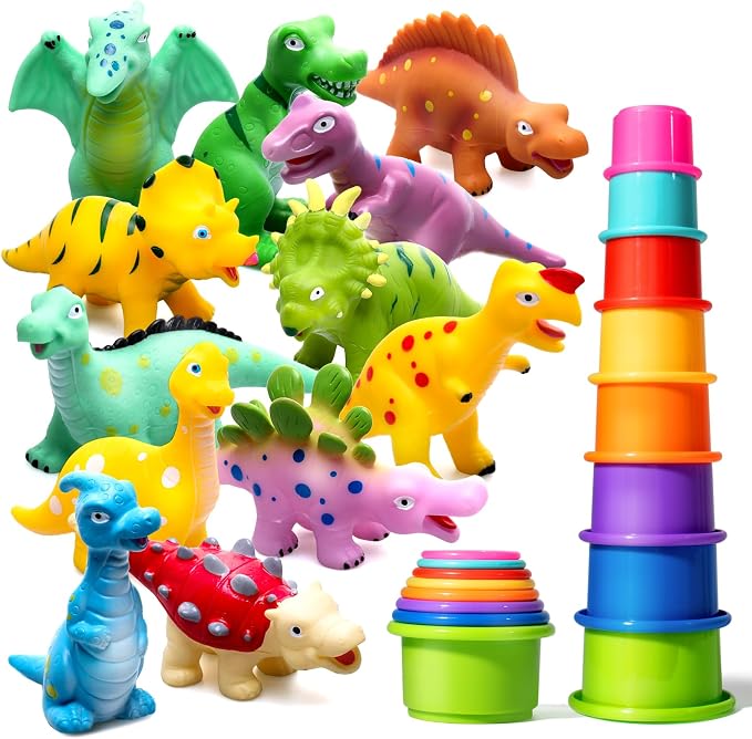 Hely Cancy No Hole Baby Dinosaur Bath Toys by HelyCancy
