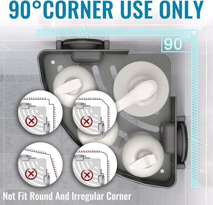 Onemake Corner Shower Caddy Suction Cup, Aluminum Wall Mounted Organizer - Image 5