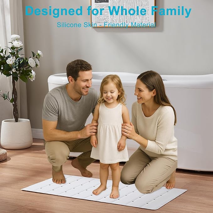 Non-Slip Bath Mat for Tub & Shower：Silicone Foldable Bathtub Mat - Image 4