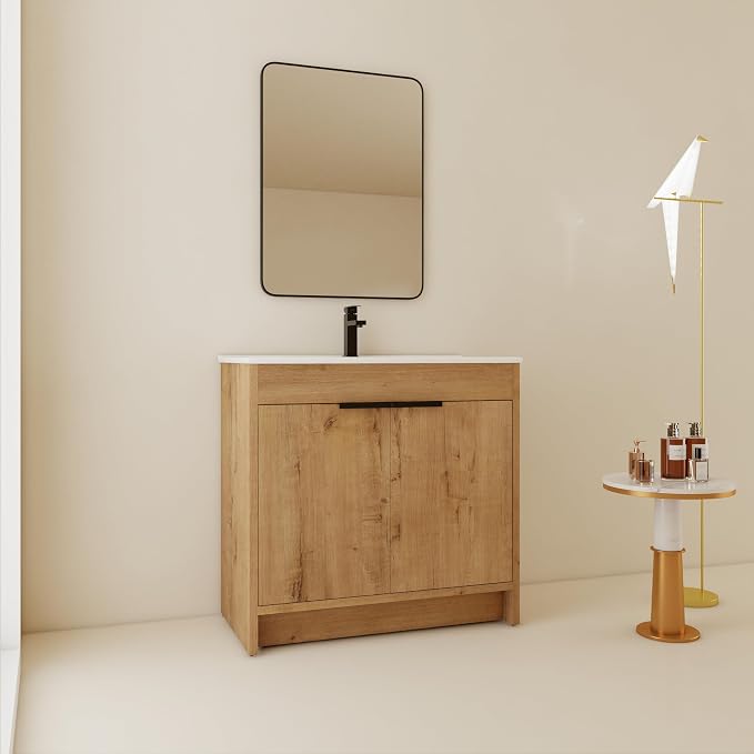 36 inch Bathroom Vanity with Sink, Bathroom Cabinet W/Single Ceramic Sink - Image 3