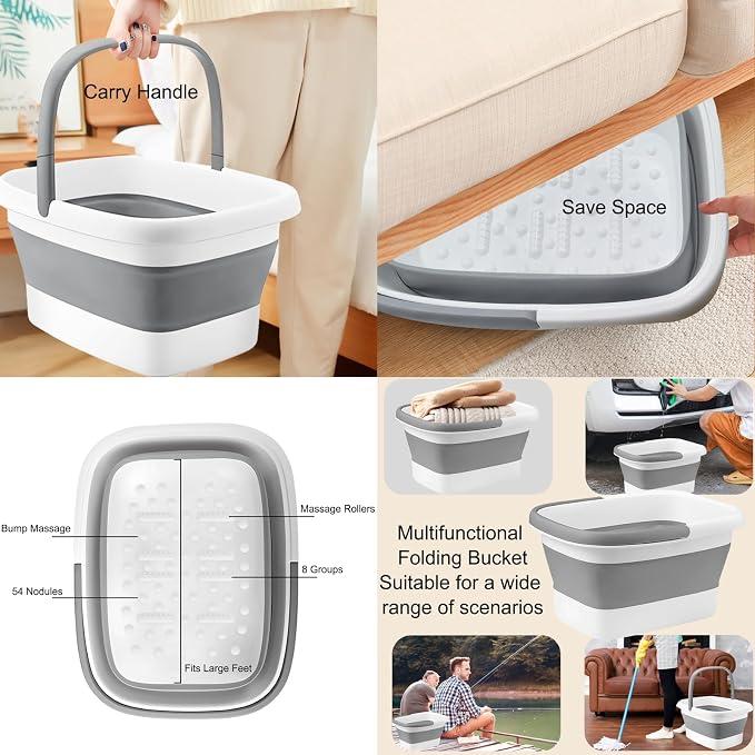 Foot Soaking Tub, Collapsible Bucket, Foot Spa, Foot Bath 16 Pack Foot Soak - Image 5