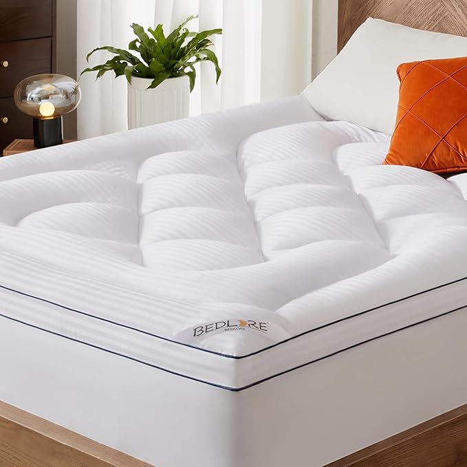 BEDLORE King Mattress Topper, Thick Pillow Top Pad by Bedlore