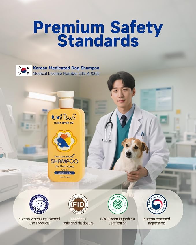 Unipaws Probiotic Dog Shampoo for Short-Haired Coats – Itch Relief, Deodorizing - Image 4