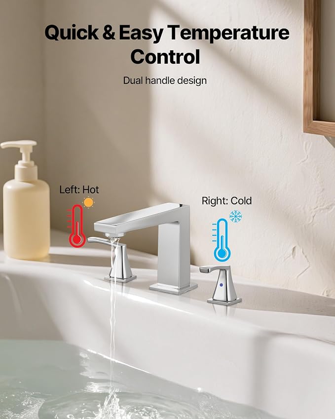 VEVOR Roman Tub Faucet, 3 Hole Waterfall Bathtub Faucet, Bath Tubs Faucets Set - Image 6