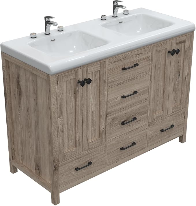 51 inch Bathroom Sink Vanity Combo, Large Freestanding Double Bath Vanity Sink - Image 7