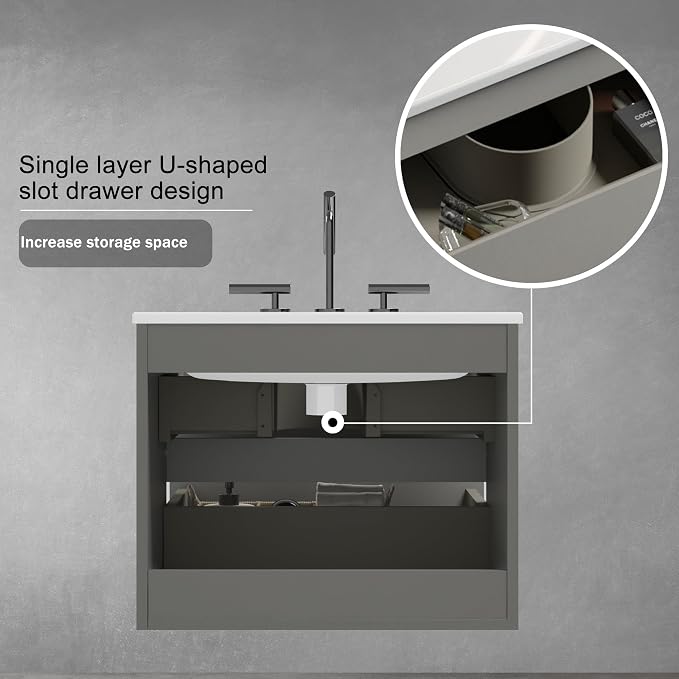 Wall Mounted Floating Bathroom Vanity - Image 6
