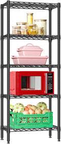 IZEUK 5 Tier Steel Storage Shelves, Heavy Duty Metal Shelf Wire Shelving Rack by IZEUK