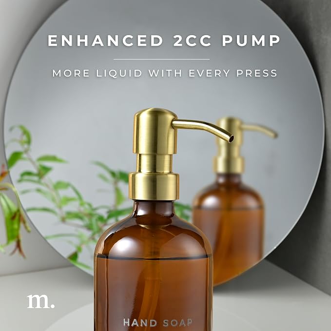 MaisoNovo Soap Dispenser 1-Piece Set | 16.9oz Amber Bottles - Image 5