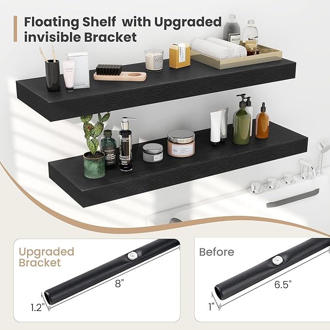 Heimlove 12 Inch Deep Floating Shelves, 48 x 12 inches Long Wall Shelf - Image 4