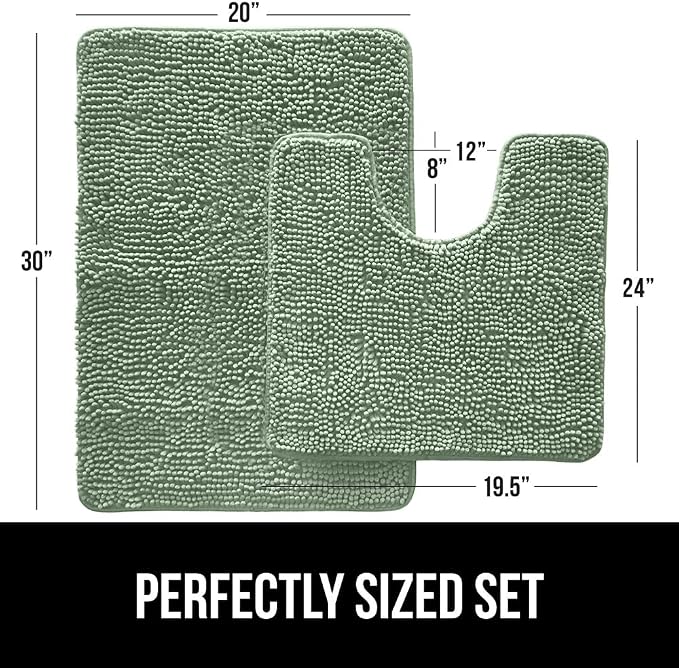 GORILLA GRIP Bathroom Rug Sets, Soft Chenille 2 Piece Area Rugs Set, Toilet - Image 2