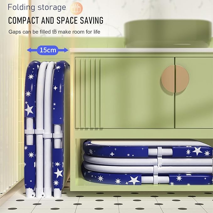 Portable Bathtub, 47 in Freestanding Soaking Bath Tub - Image 7