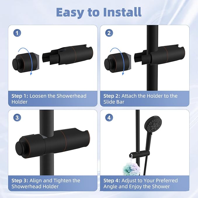 Hibbent Adjustable Shower Head Holder - Image 6