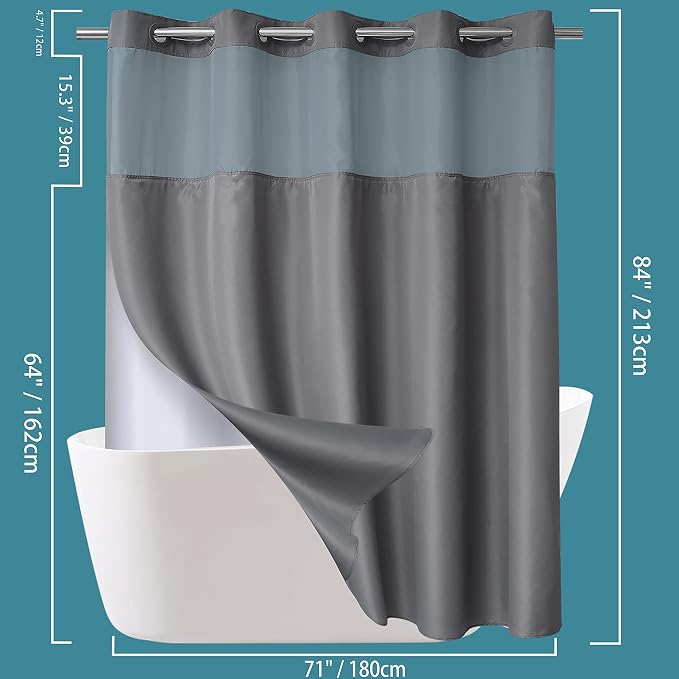 Conbo Mio Extra Long No Hook Shower Curtain - Image 6