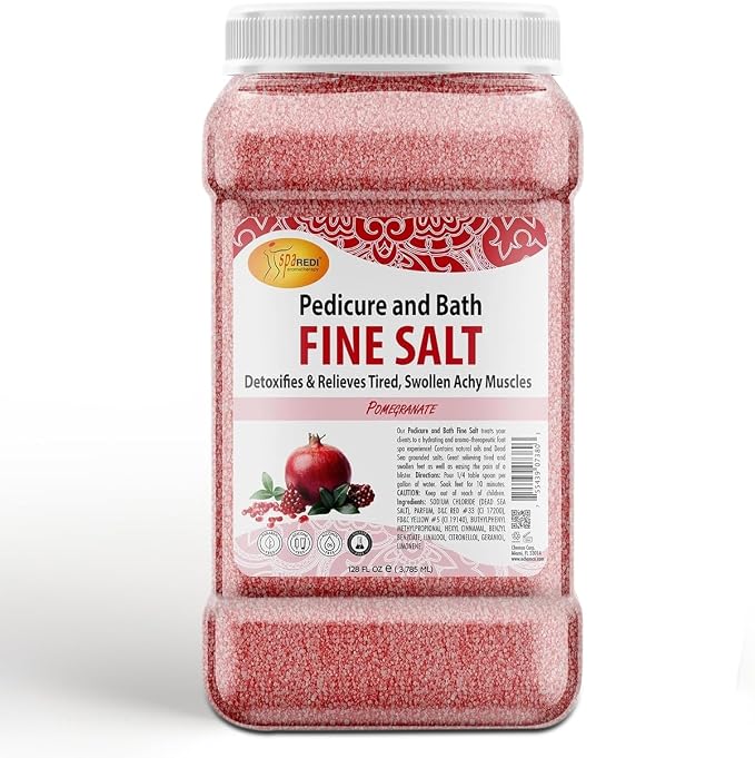 SPA REDI - Detox Foot Soak Pedicure and Bath Fine Salt, Pomegranate, 128 Oz - by SPAREDI