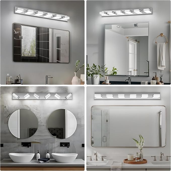 Modern LED Bathroom Lights Fixtures, Stainless Steel Chrome Acrylic Wall - Image 8
