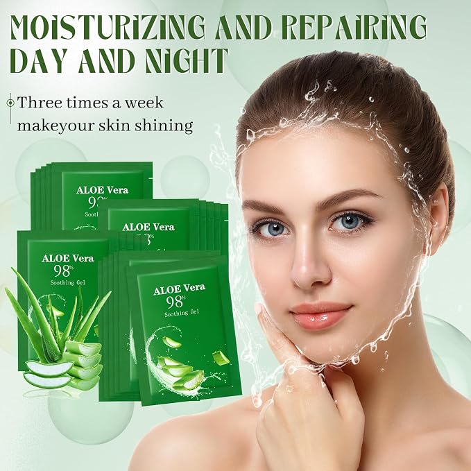 60 Pcs Travel Size Aloe Vera Gel 98% Organic After Sun Moisturizer - Image 6