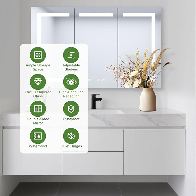 48" x 30" LED Lighted Medicine Cabinet - Image 3