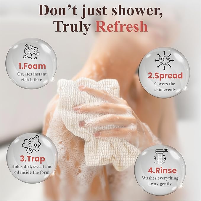 Korean Exfoliating Washcloth – Non Irritating Cotton-Blend Exfoliating Shower - Image 3