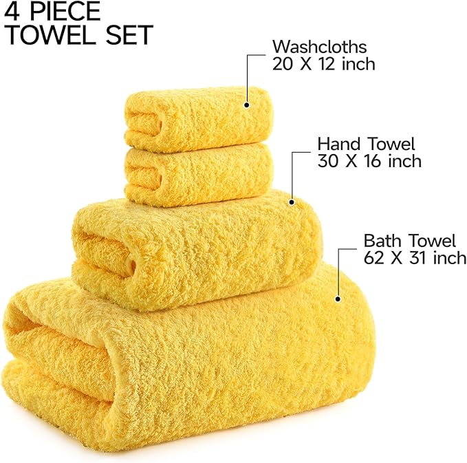 REDKISS Luxury Bath Towel Set of 4, 100% Cotton 900 GSM Premium Bathroom Towels - Image 4