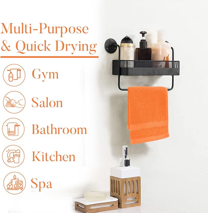 DAN RIVER 12-Pack Premium 100% Cotton Orange Face Towels – Reusable Face Towel - Image 4