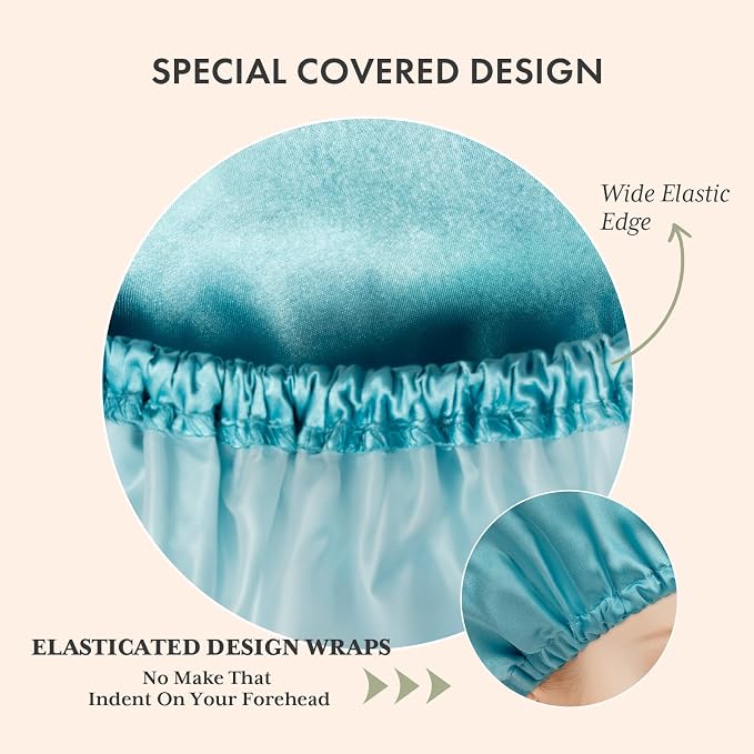 AmazerBath Shower Cap, Double Layers Hair Cap - Image 6