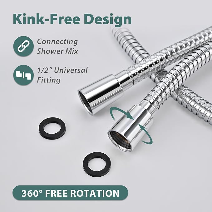 Shower Hose Replacement For Cleaning 304 Stainless Steel Shower Head Hoses 59 - Image 2