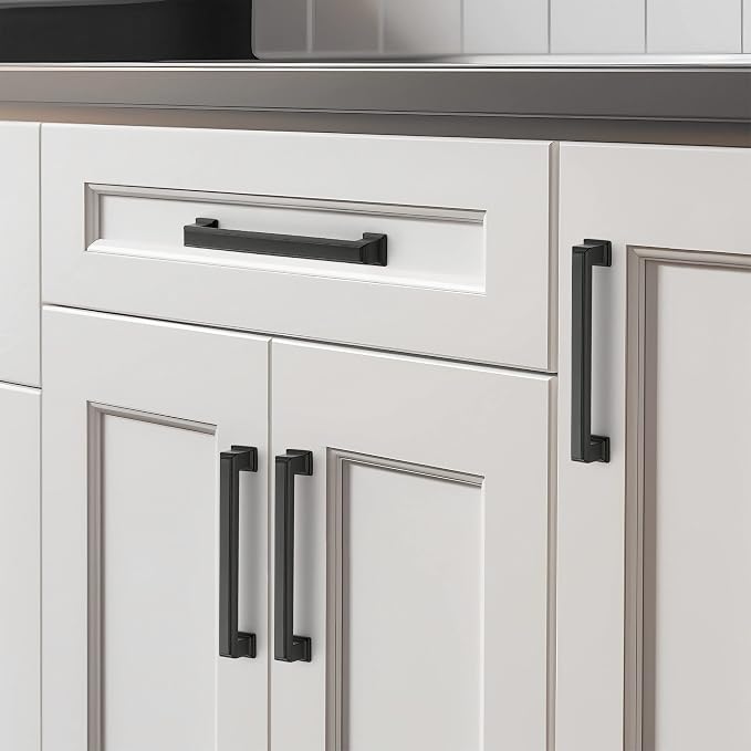 Ravinte Hardware 10 Pack Matte Black Cabinet Pulls, 5 Inch Hole Center Zinc - Image 6
