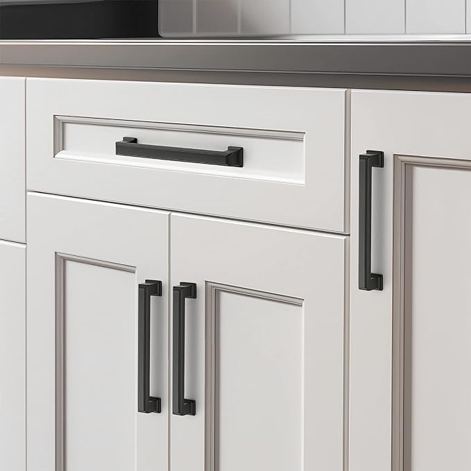 Ravinte Hardware 15 Pack Matte Black Cabinet Pulls, 5 Inch Hole Center Zinc - Image 6