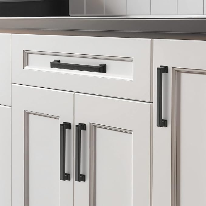 Ravinte Hardware 1 Pack Matte Black Cabinet Pulls, 5 Inch Hole Center Zinc - Image 6