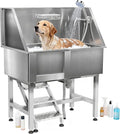 38'' Large Dog Bathtub Stainless Steel, Dog Washing Station, Pet Bathing by Unknown