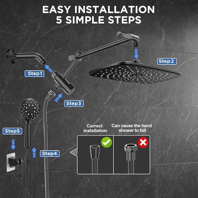 Veken 11.8" Rain Shower Head - Image 8