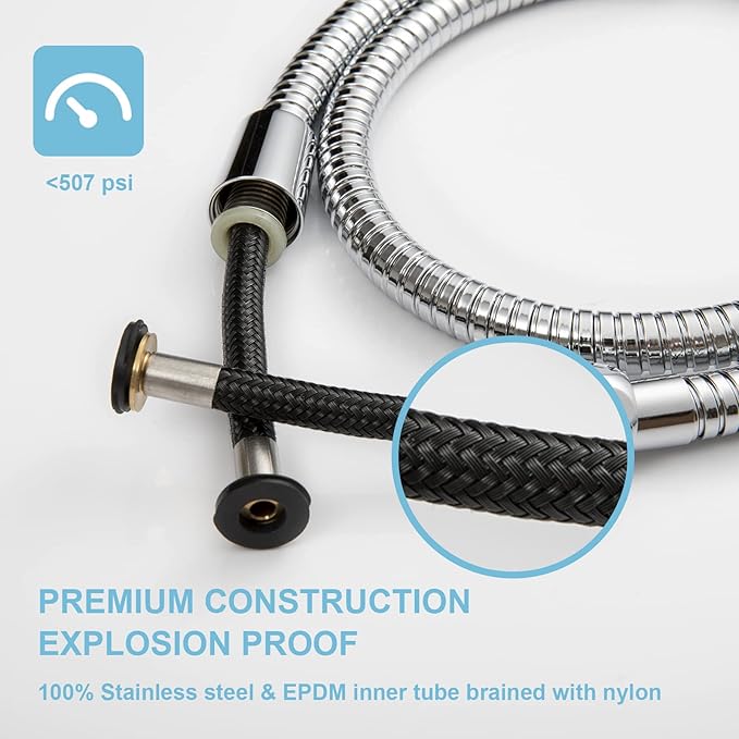 OFFO Shower Hose, 48 Inch Bidet Hose High Pressure Explosion Proof Toilet Hose - Image 2