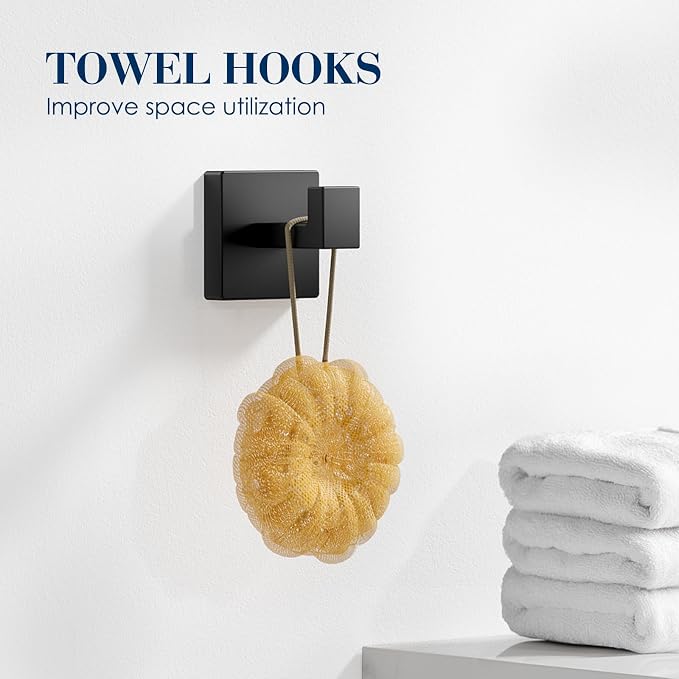 10-Pieces Towel Racks for Bathroom, Matte Black Bathroom Accessory Set - Image 5
