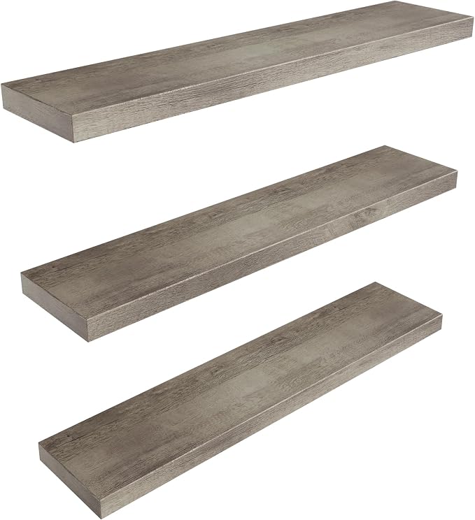 Colima Floating Shelves for Grey Wood Shelf for Bedroom, 36 Inch Wall Mounted - Image 6