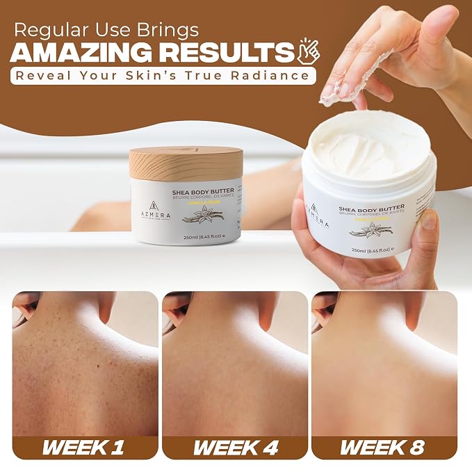 AZMERA Handcrafted Whipped Shea Body Butter – Luxurious Vanilla Bean Scented - Image 4